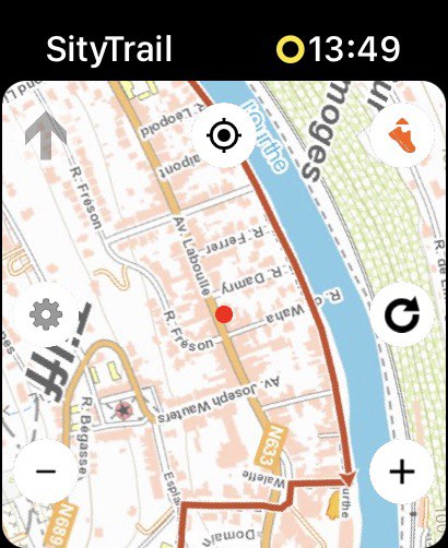 SityTrail Apple Watch carte en mode HD